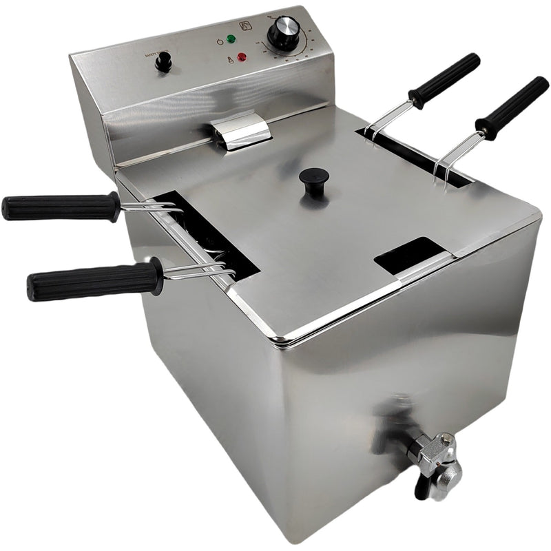 Commercial Pasta boiler Electric 4 baskets 12 litres 3kW Drain tap - VAPC4