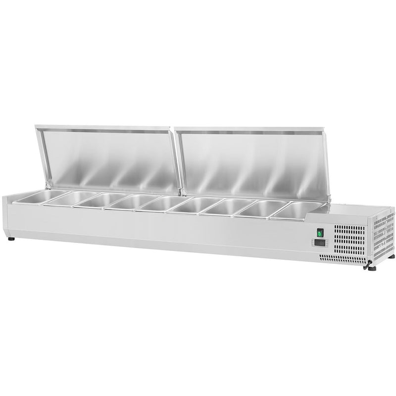 Refrigerated Servery Prep Top 1800mm 9xGN1/4 Depth 330mm Stainless steel lid | THVD1800/330 - THVD1800/330