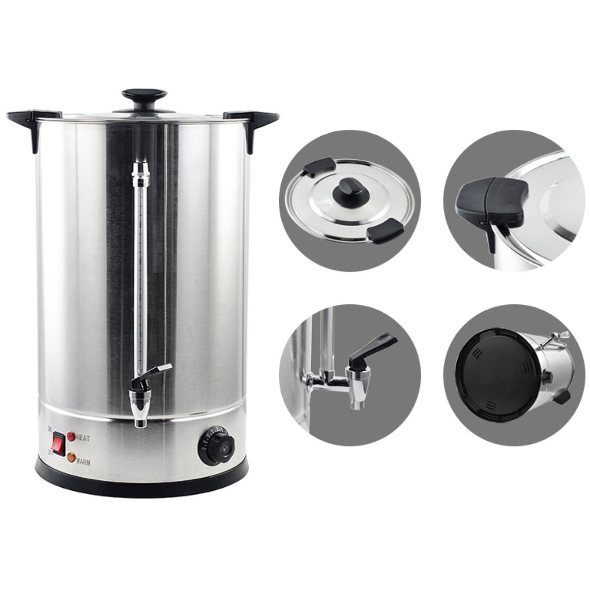 Commercial Water Boiler Double wall 25 litres Stainless steel - VICWBW25