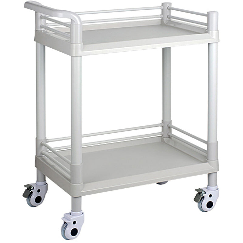 Professional 2 Tier Mobile Medical Trolley ABS 645x445x900mm - WH2MT6544