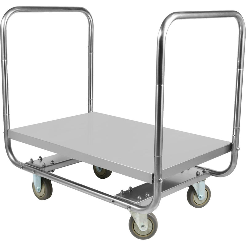 Commercial Dual-Handle Platform Truck Stainless Steel 1000x500x750mm - WHDT10050