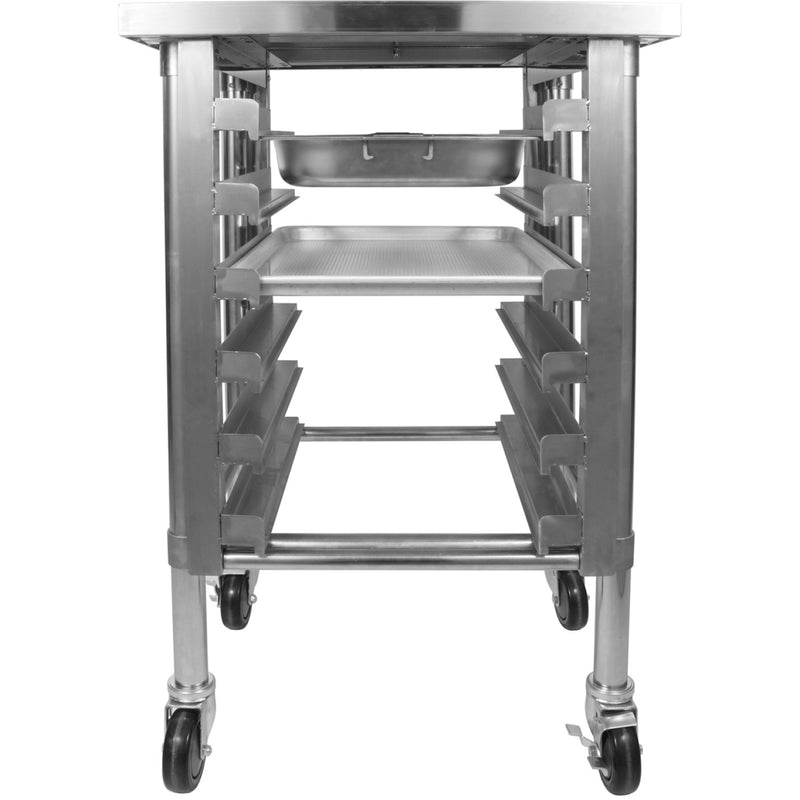 Commercial Mobile Equipment Stand with 6 Tier Tray Rack GN1/1 Marine Edges 1000x600x900mm - WHMTR60100C
