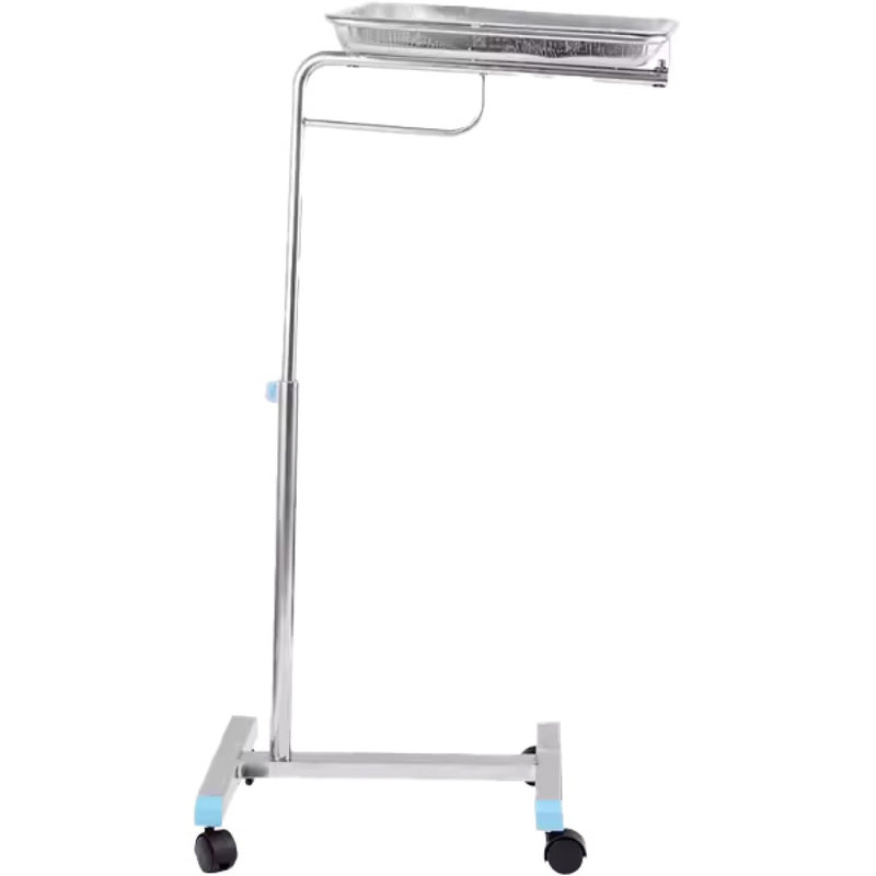 Professional Instrument Stand Salon Tray Single Leg Stainless Steel 450x350x900mm - WHTSS
