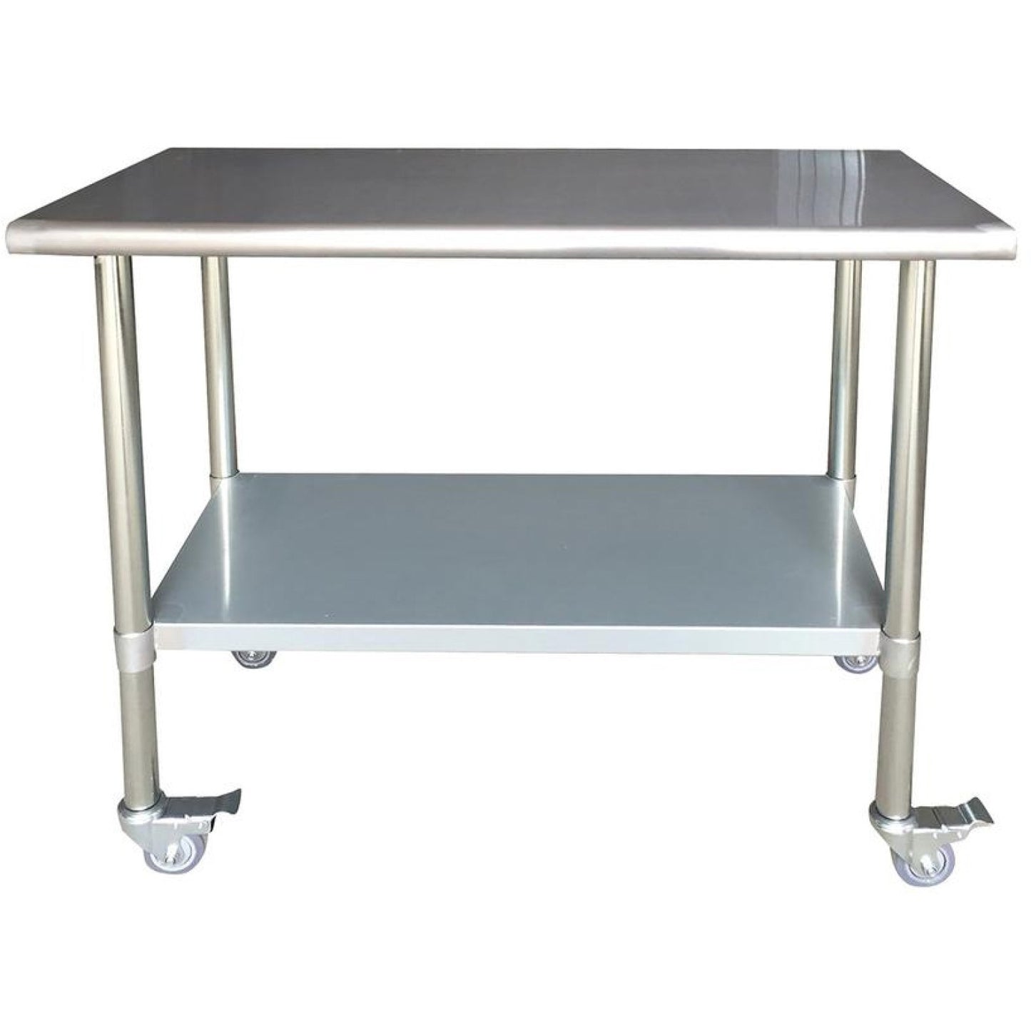 Commercial Mobile Work table Stainless steel Bottom shelf 600x450x900mm - WTG600X450C