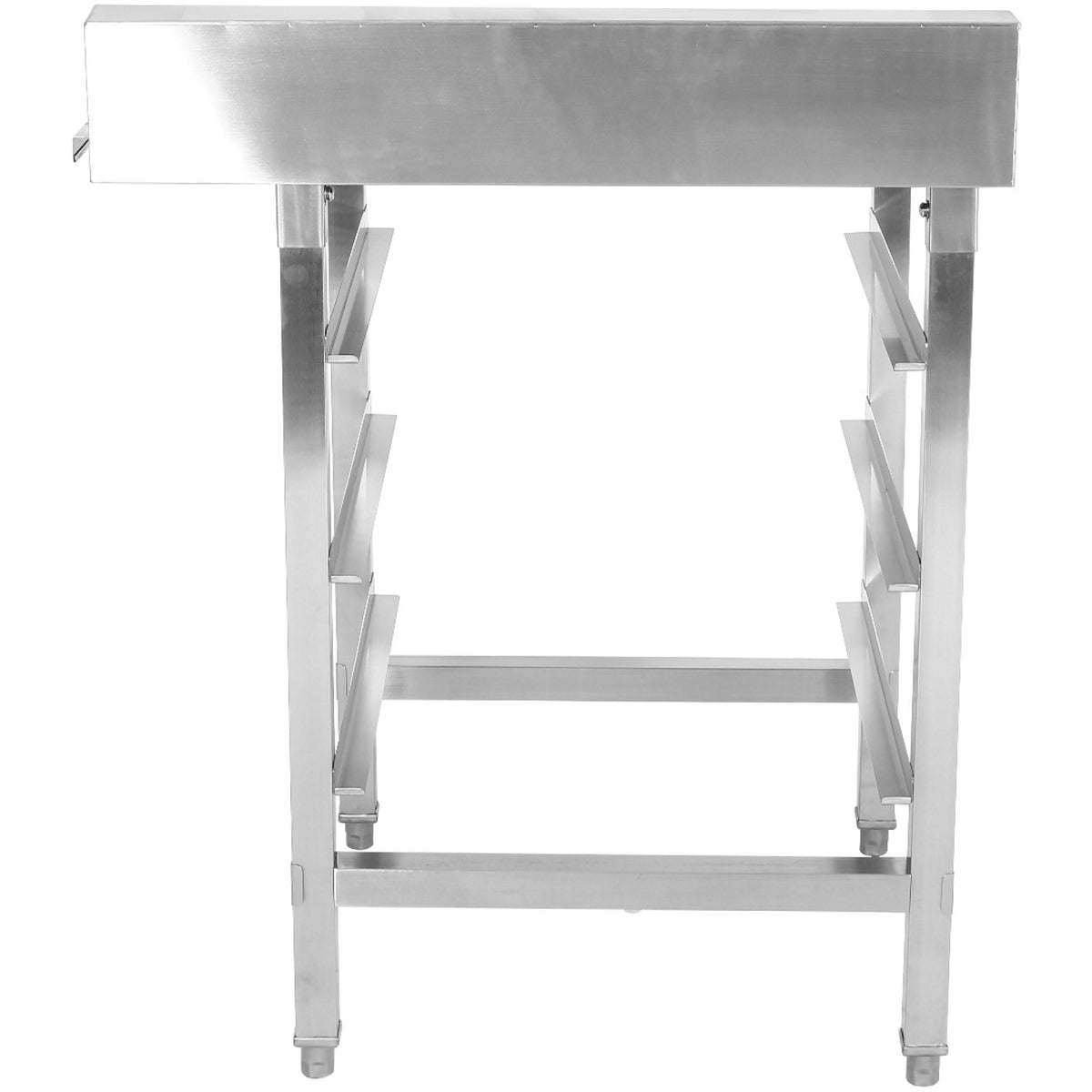 Unloading Table Left Side with Dishwasher Basket Rack & Splashback Stainless Steel 800x650x850mm - WTF6065L