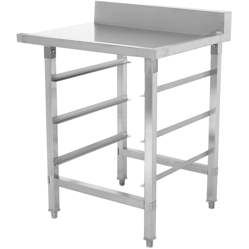Unloading Table Right Side with Dishwasher Basket Rack & Splashback Stainless Steel 800x650x850mm - WTF6065R
