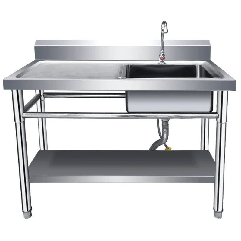 Commercial Sink Stainless steel 1000x600x850mm 1 bowl right Splashback Undershelf - WUS100600RIGHT