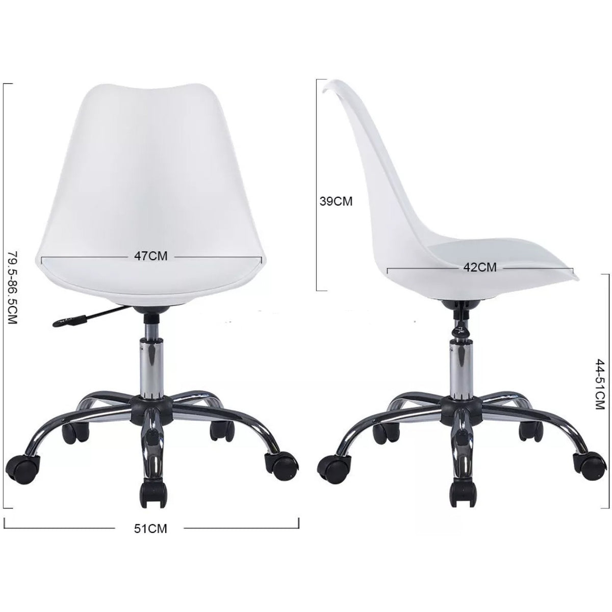 Home Office Chair Dark Grey - WW003WHEELDG