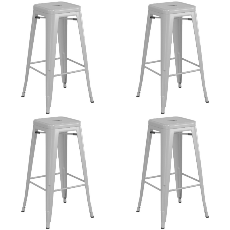High Bar Stool Steel Light Grey - WW61G