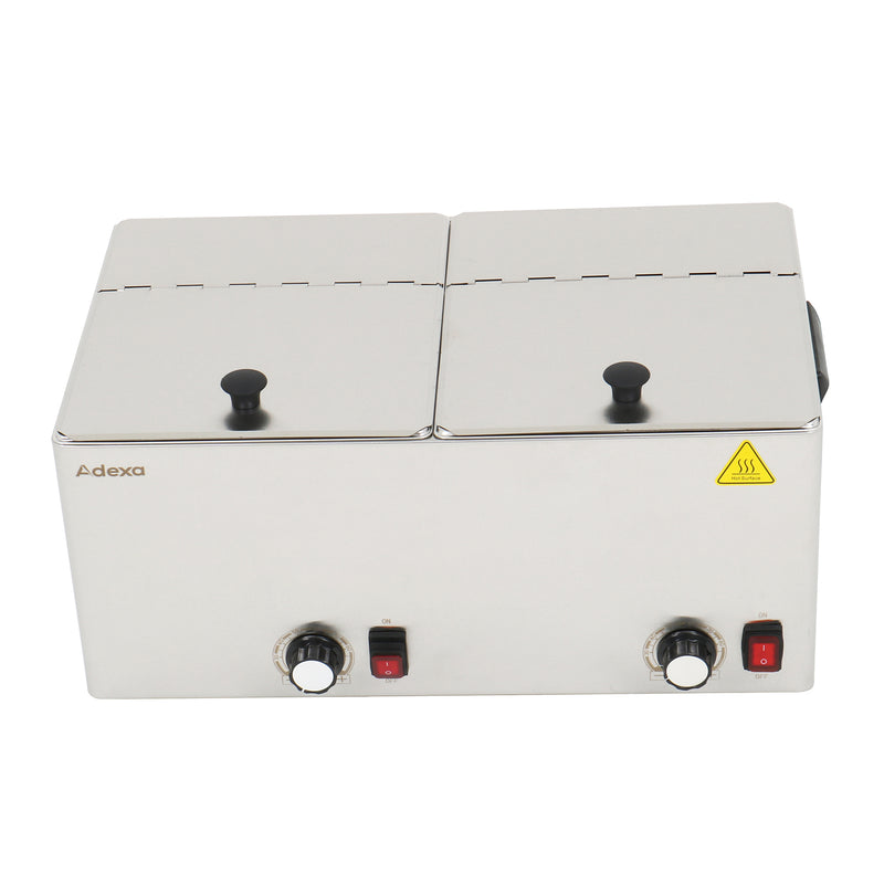 Commercial Hot dog / Sausage Warmer with Hinged Covers 2 x 8 litres - XDESW8D