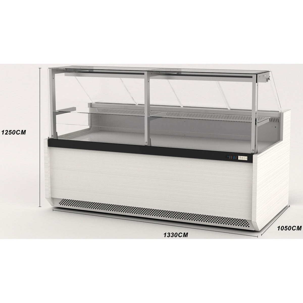 Serve Over Deli Counter Front Straight Glass Front Width 1330mm White - YFCSC1330T1WHITE