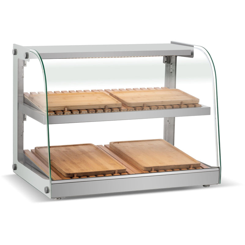 Neutral Display Case Curved 2 Tier 685x455x516mm Stainless steel frame - ZW100RSS