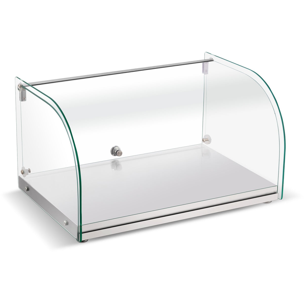 Glass Display Case Curved 550x380x312mm Stainless steel frame - ZW25RSS