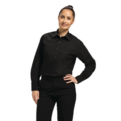 Chef Works Unisex Long Sleeve Dress Shirt Black S - A798-S