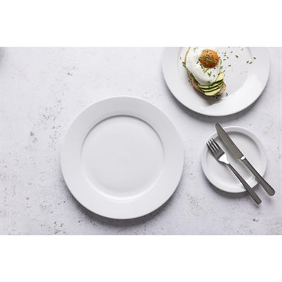 Olympia Whiteware Wide Rimmed Plates 280mm (6 Pack) - CB482