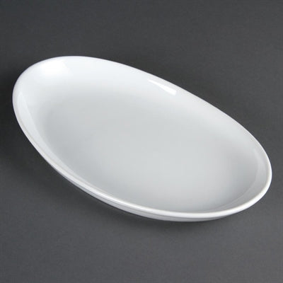 Olympia Whiteware French Deep Oval Plates 304mm (4 Pack) - CC890