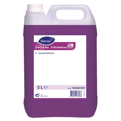 Suma Bac D10 Cleaner and Sanitiser Concentrate 5Ltr (2 Pack) - CD517