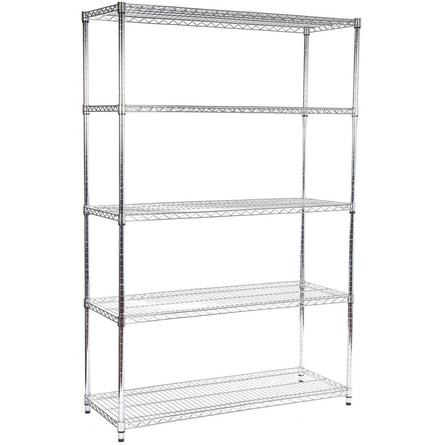 Commercial Shelving Unit 5 Tier 1250kg Width 1500mm Depth 600mm Chrome Wire