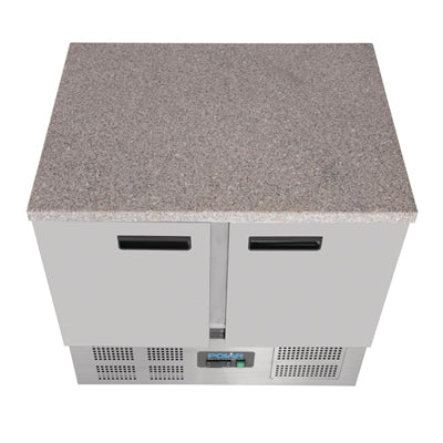 Polar G-Series Double Door Counter Fridge with Granite Work Top 240Ltr - CL108