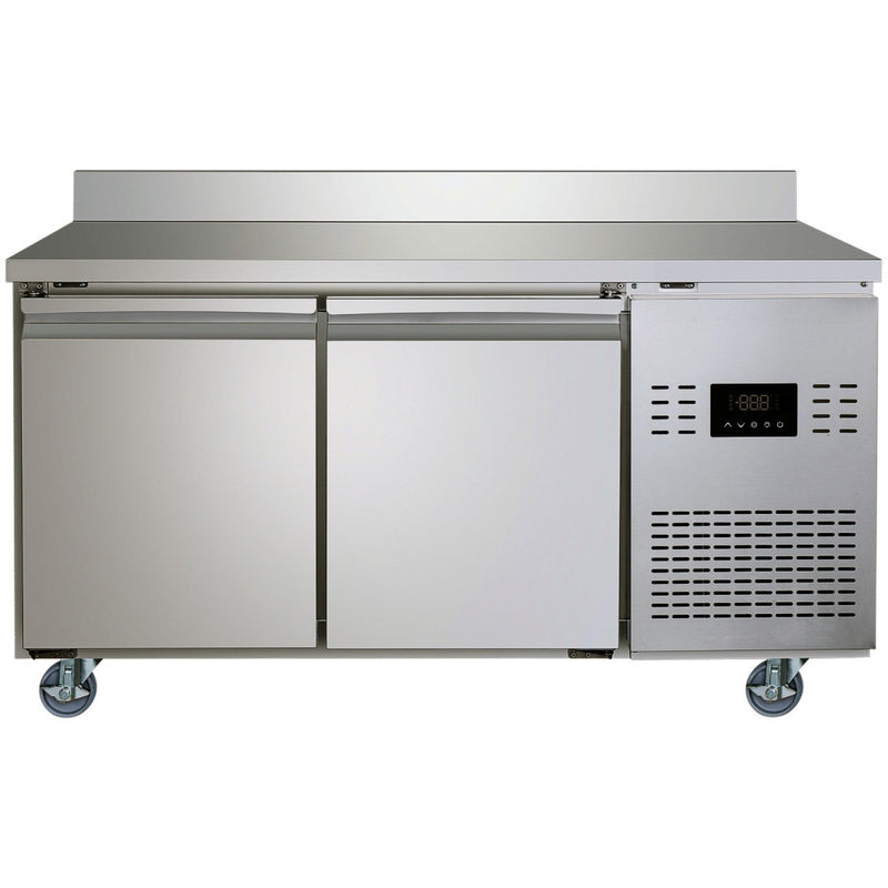 Commercial 2 Door Counter Fridge - Stainless Steel Prep Fridge 1349×700×950mm (Energy Class A) - SUP102