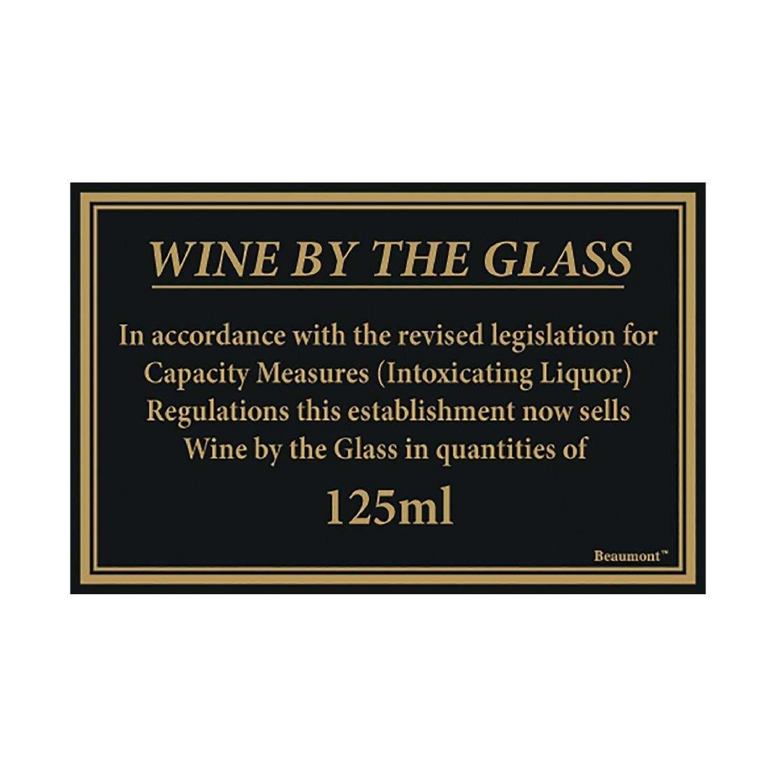 Beaumont 125ml Wine Law Sign 170x110mm CZ678