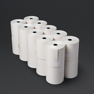 Olympia Non-Thermal 2ply White and Yellow Till Roll 76 x 70mm (20 Pack) - DK596