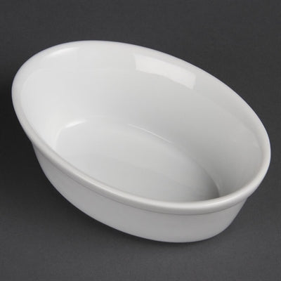 Olympia Whiteware Oval Pie Bowls 153x110mm (6 Pack) - DK807