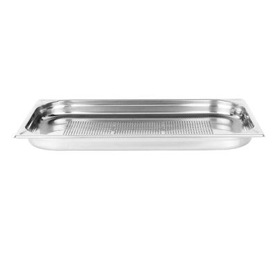 Vogue Stainless Steel Heavy Duty Perforated 1/1 Gastronorm Tray 40mm - DM972