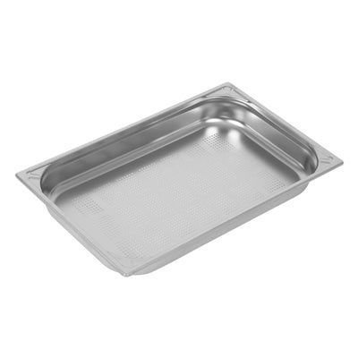 Vogue Heavy Duty Stainless Steel Perforated 1/1 Gastronorm Tray 65mm - DW461