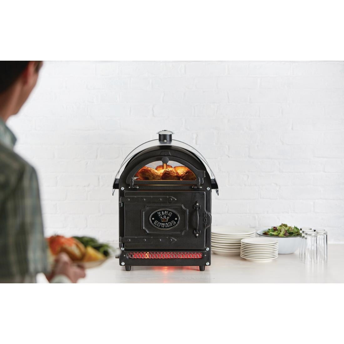 King Edward Potato Baker Small Black PB1FV - F455-BK