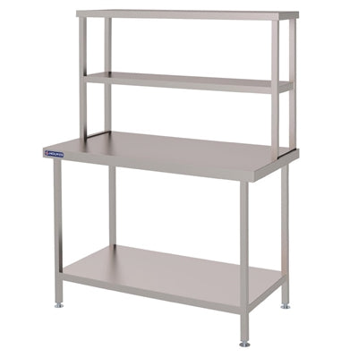 Vogue Stainless Steel Wall Prep Table Welded with Double Gantry 1500mm - FC458