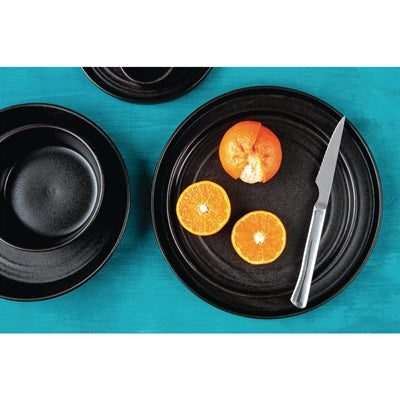 Olympia Cavolo Flat Round Plates Textured Black 180mm (6 Pack) - FD908