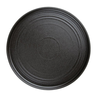 Olympia Cavolo Flat Round Plates Textured Black 270mm (4 Pack) - FD910