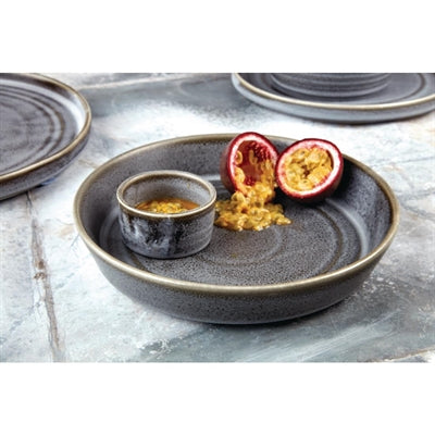 Olympia Cavolo Flat Round Bowls Charcoal Dusk 220mm (4 Pack) - FD919