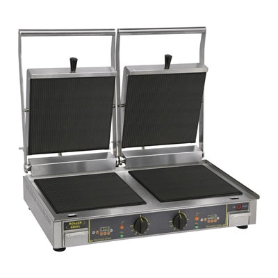 Roller Grill Premium VC DR Double Ribbed Contact Grill - FE147