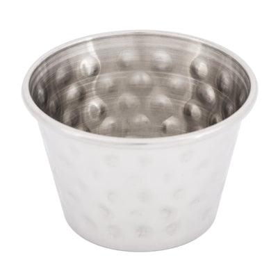 Olympia Hammered Stainless Steel Sauce Cups 70ml (12 Pack) - FU289