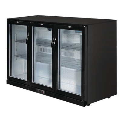 Polar G-Series Back Bar Cooler with Hinged Doors Black 330Ltr - GL004