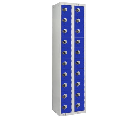 Twenty Door Personal Effects Locker Blue Coin Lock - HR549
