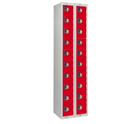 Twenty Door Personal Effects Locker Red Electronic Four-Digit Lock - HR555