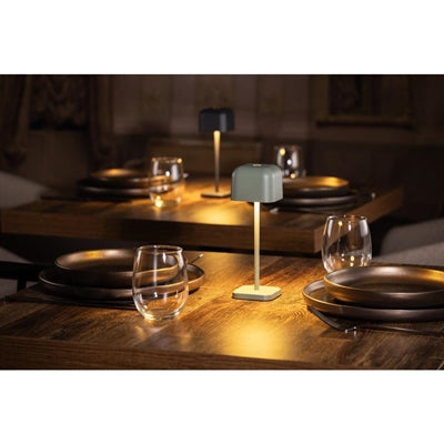 Olympia Lucca Table Lamp Squared Dome Sage 200mm - HZ206
