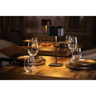 Olympia Lucca Table Lamp Squared Dome Black 300mm - HZ212