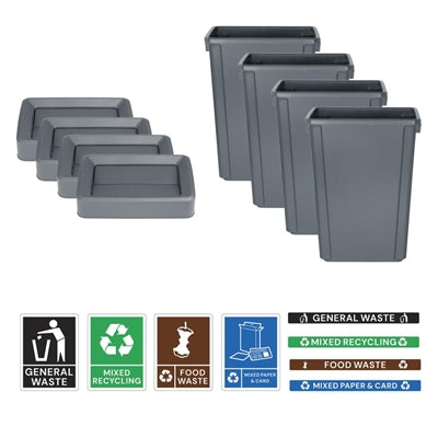 Jantex Slim Bin Label - Mixed Paper & Card - JB490