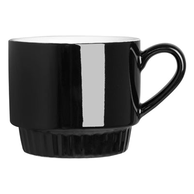 Olympia Café Stacking Mugs Black 340ml (6 Pack) - JF999