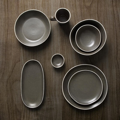 Olympia Chia Oval Plates Charcoal 280x135mm (6 Pack) - JK492