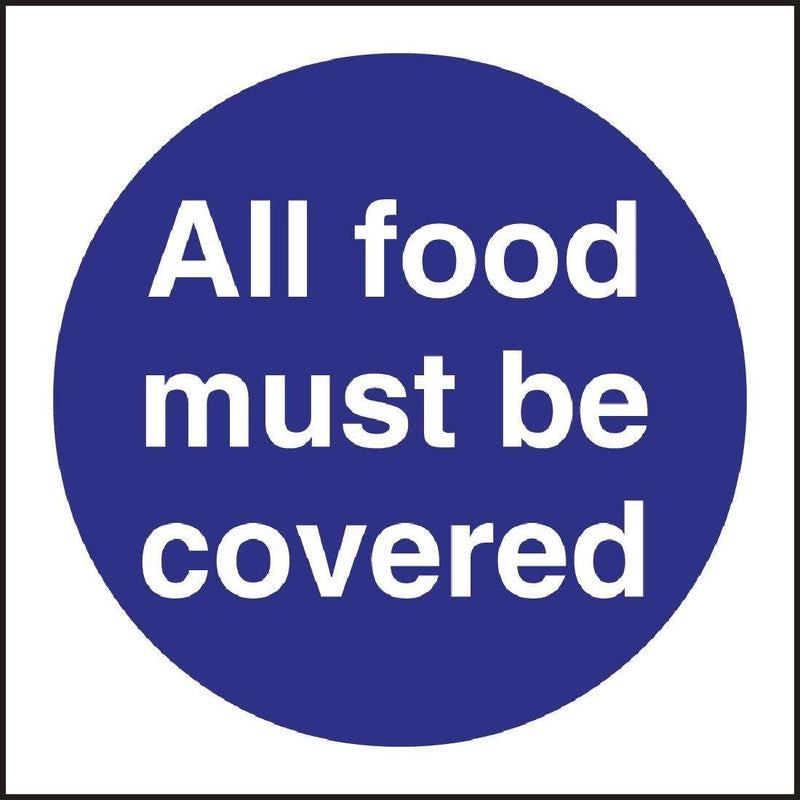 Vogue All Food Must Be Covered Sign L953