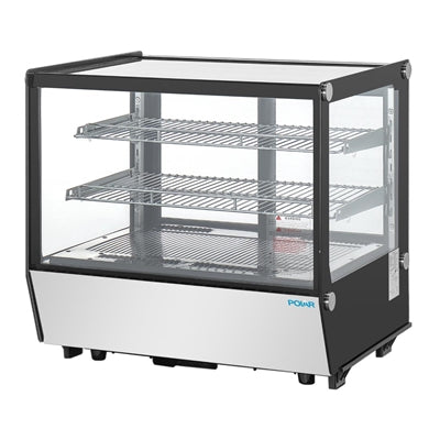 Polar G-Series Countertop Display Fridge Black Square Glass 120Ltr - PG003