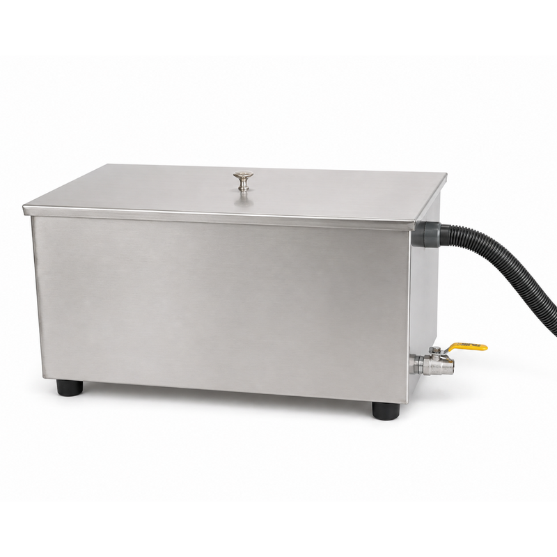 Commercial Stainless Steel Grease Trap with Lid and Outlet Valve 800x400x300mm - QNH518