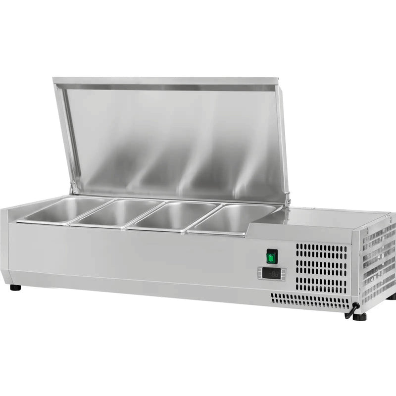 Refrigerated Servery Prep Top 1200mm 4xGN1/3 Depth 380mm Stainless steel lid | THVD1200/380 - THVD1200/380