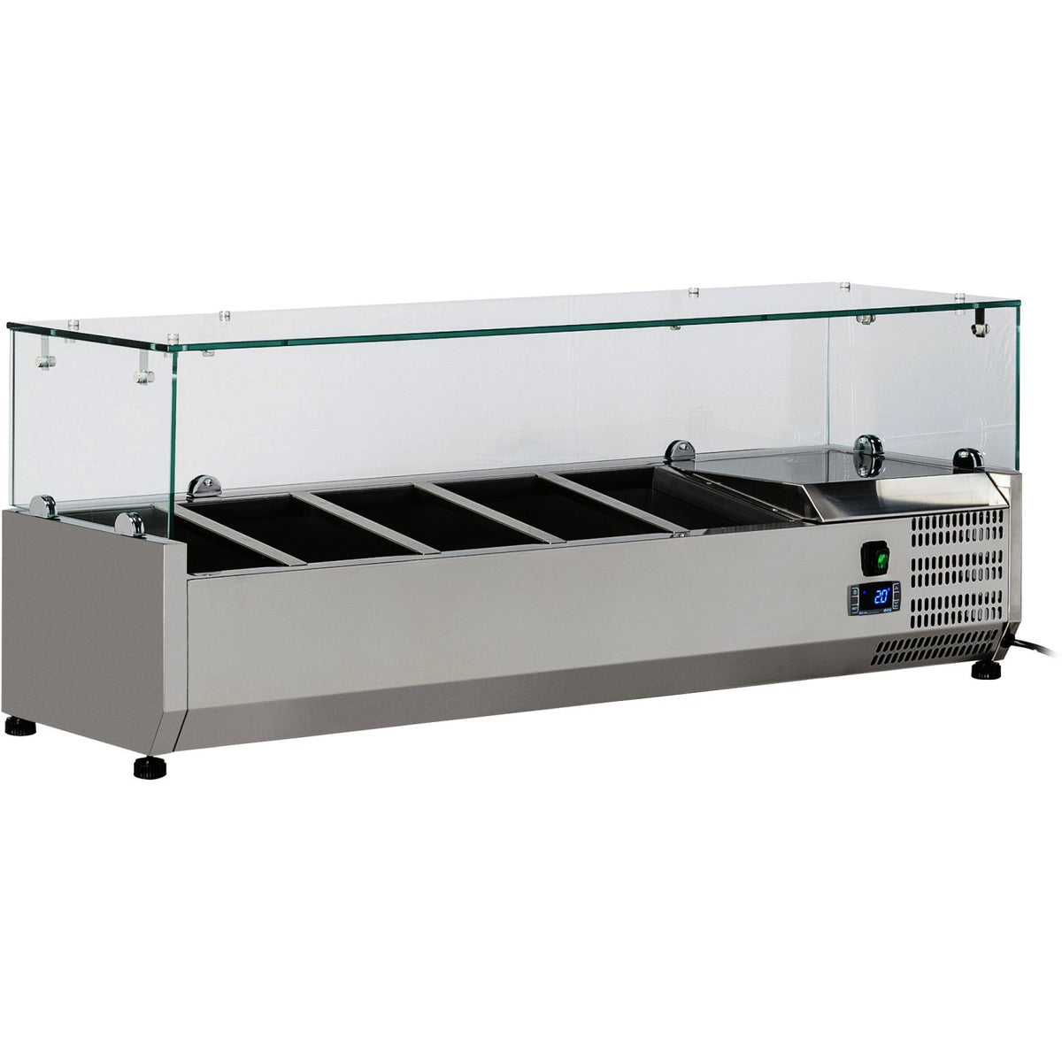Refrigerated Servery Prep Top 1200mm 5xGN1/4 Depth 330mm | THV1200/330 - THV1200/330