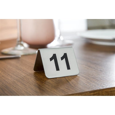 Olympia Brushed Steel Table Numbers 11-20 - U047